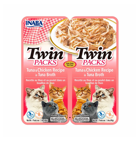 Inaba Twin Packs Pollo y Atún en Caldo de Atún - Alimento para Gatos