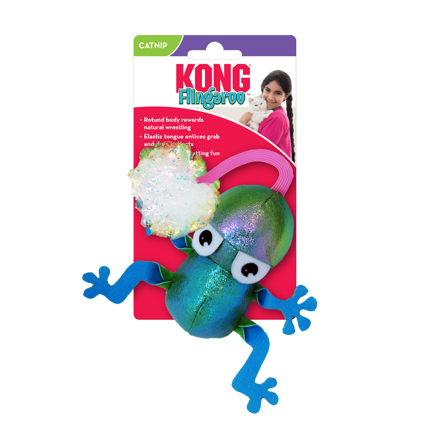 Kong Flingaroo Frog - Juguetes para Gatos