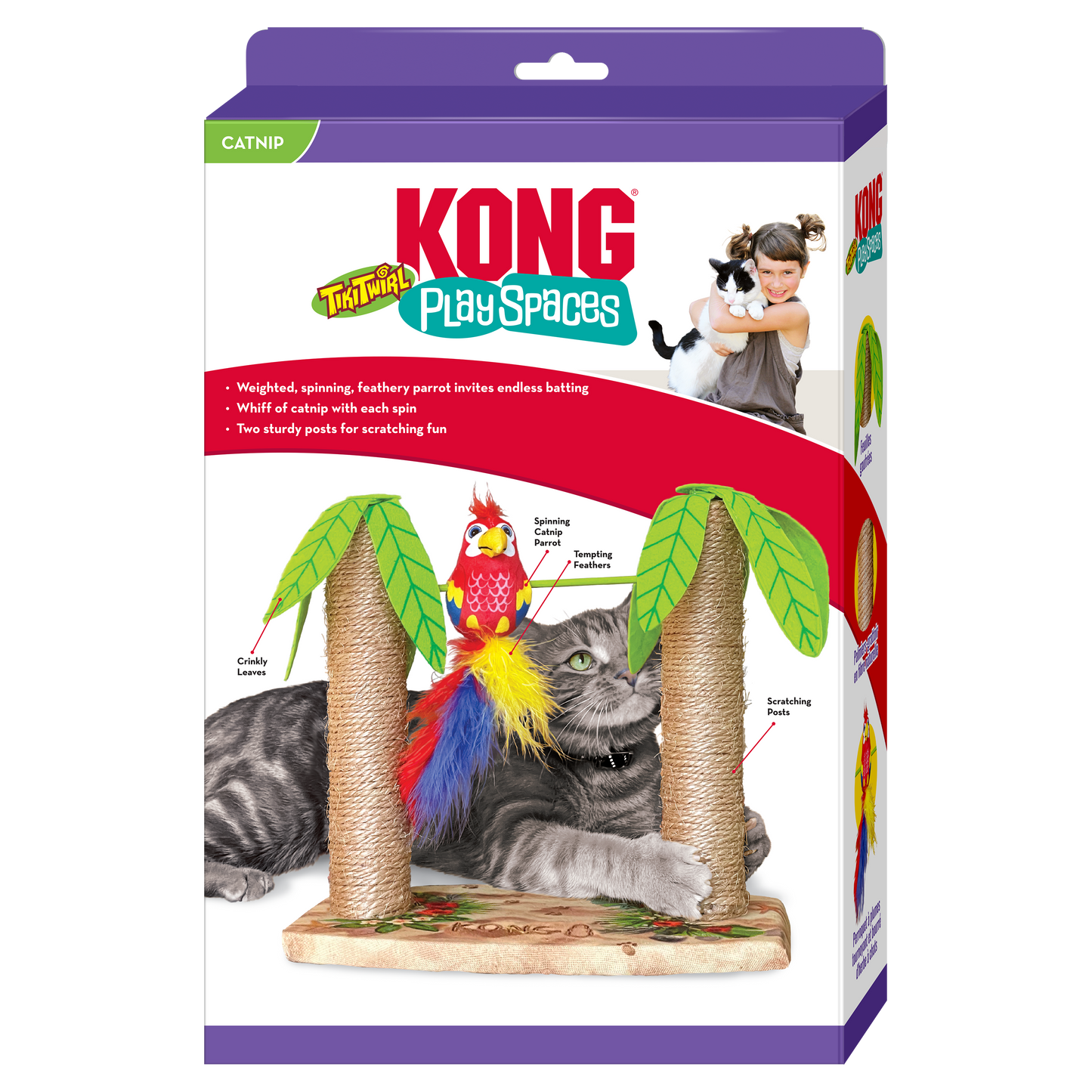 Kong Play Spaces Tiki Twirl - Juguetes y Rascadores para Gatos