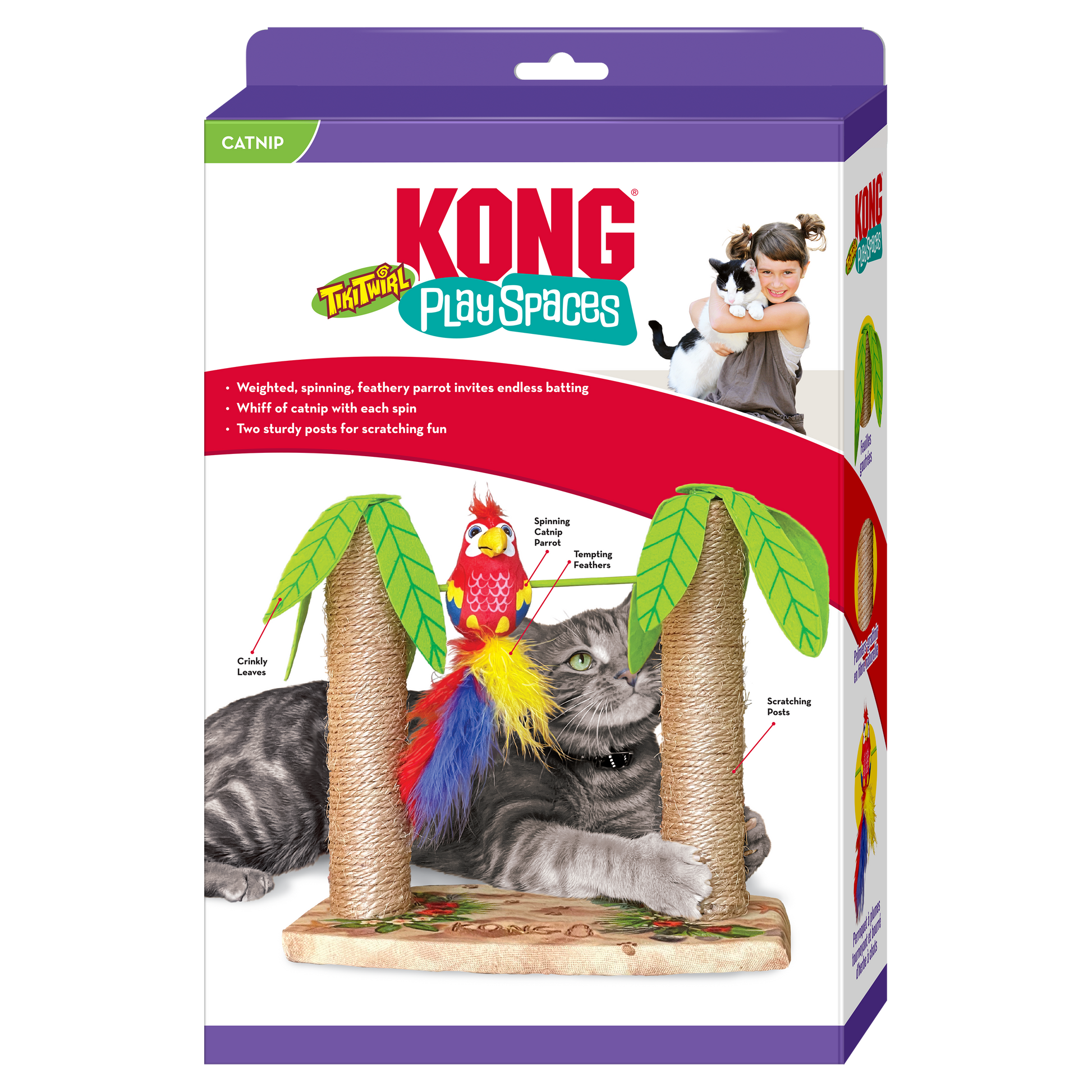 Kong Play Spaces Tiki Twirl - Juguetes y Rascadores para Gatos