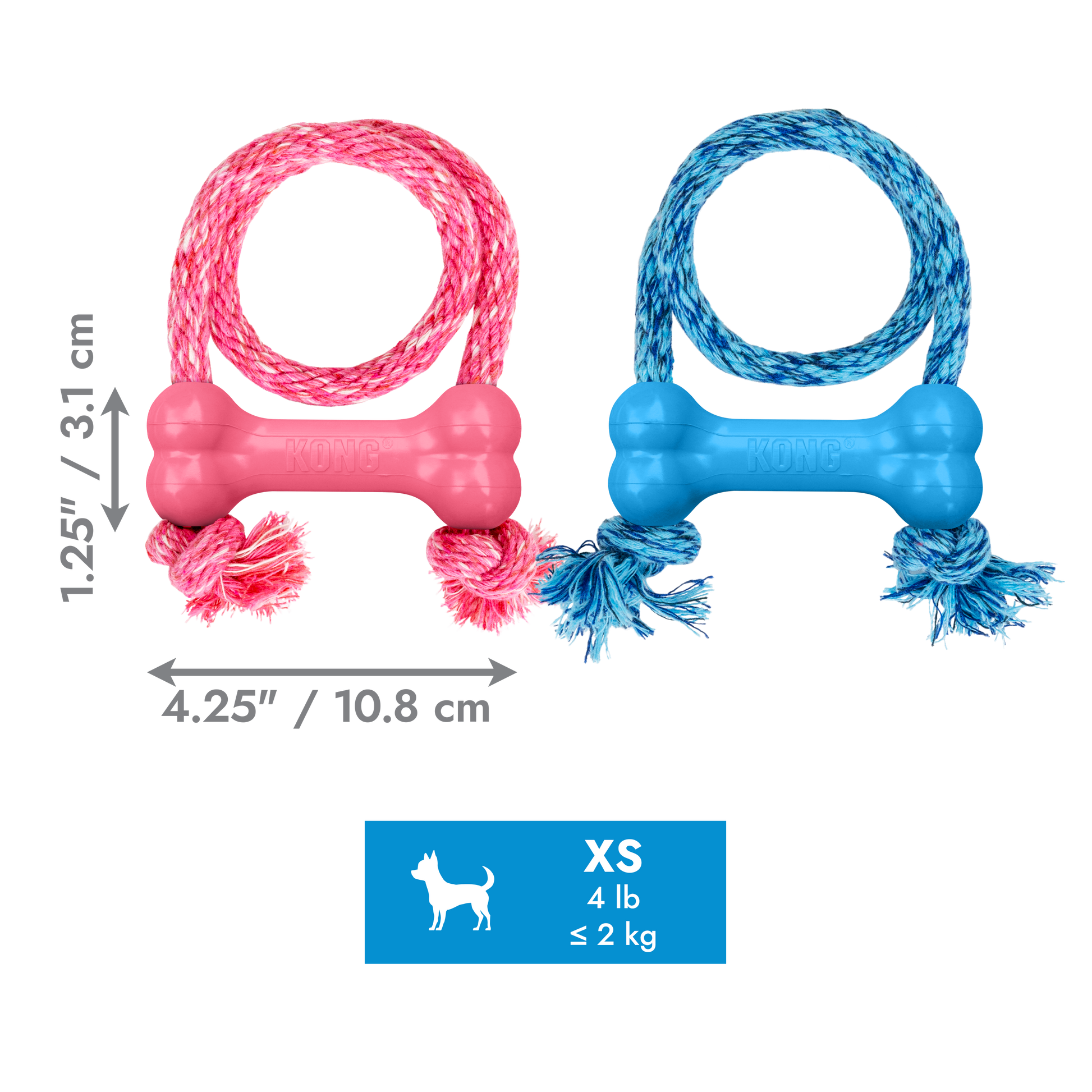 Kong Puppy Goodie Bone with Rope - Juguetes para Perros