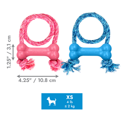 Kong Puppy Goodie Bone with Rope - Juguetes para Perros