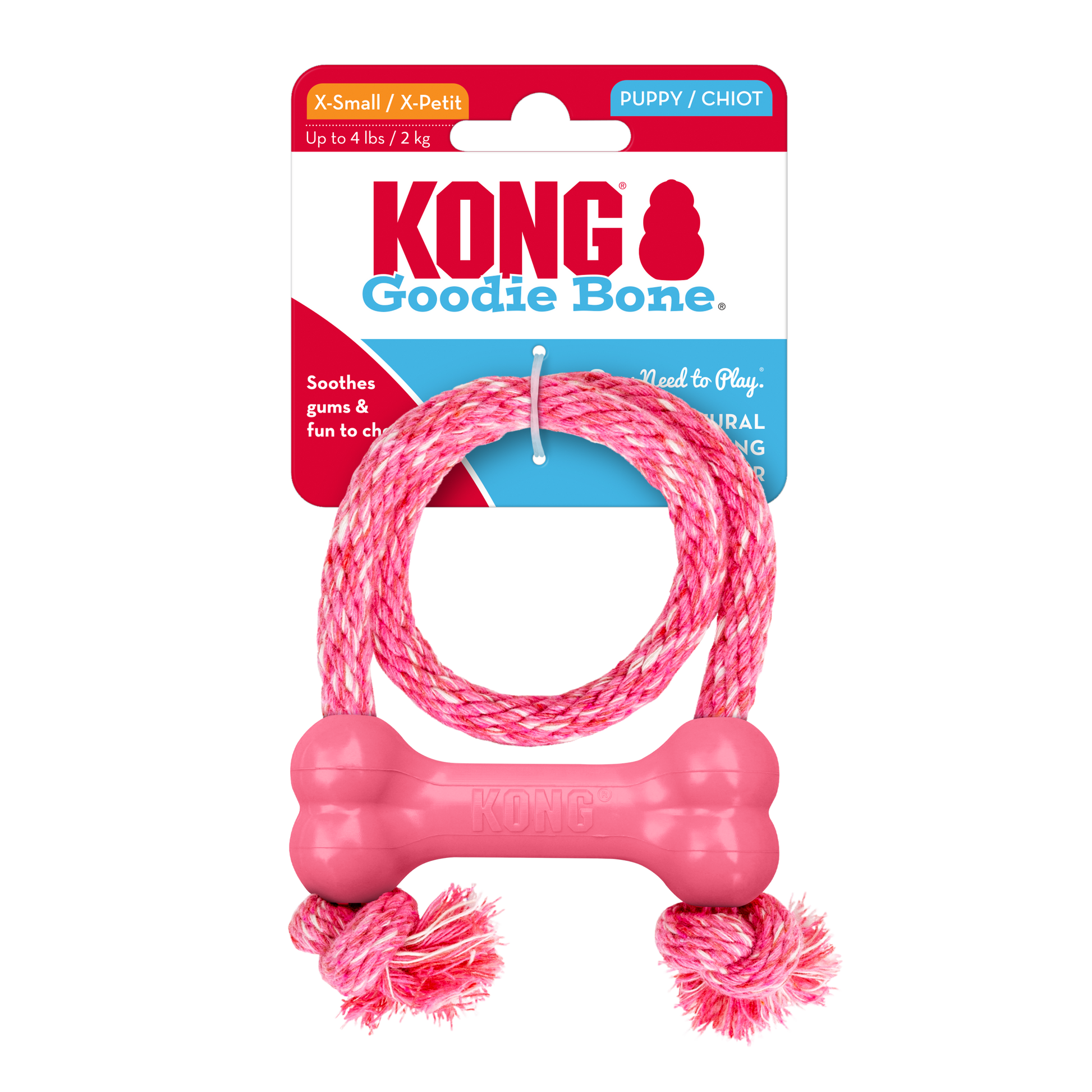Kong Puppy Goodie Bone with Rope - Juguetes para Perros