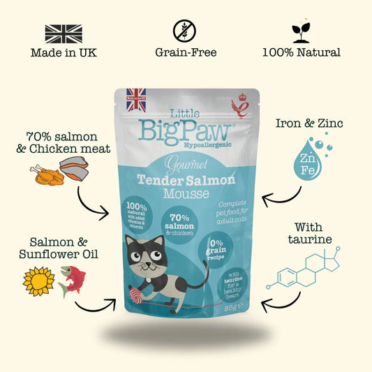 Little BigPaw Atlantic Salmon Mousse - Alimento Húmedo para Gatos 