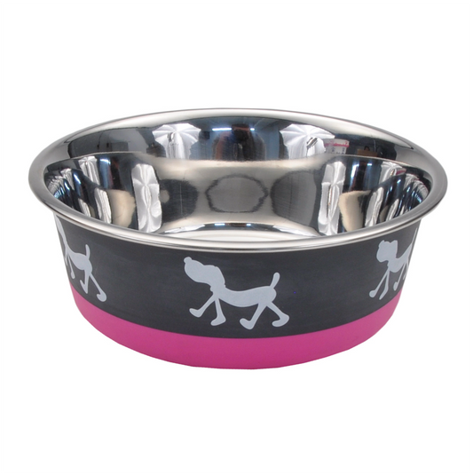 Maslow Non-Skid Pup Design Bowls Rosado - Comederos para Perros