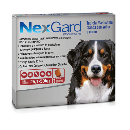 Nexgard para Perros de 25 a 50 KG - Antipulgas para Perros