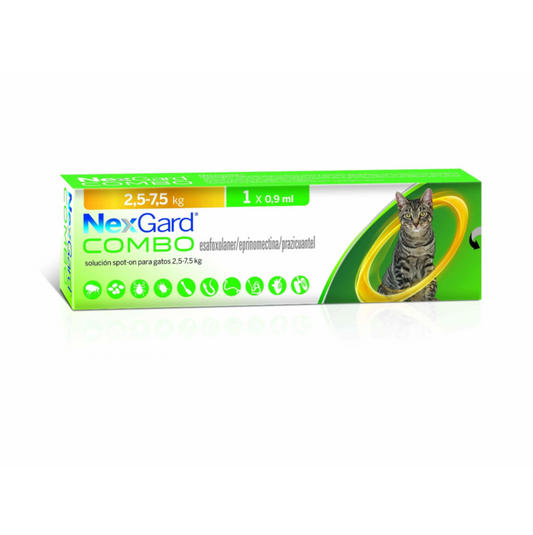 Nexgard Combo Gatos de 2.5 KG a 7.5 KG - Antipulgas y Desparasitante