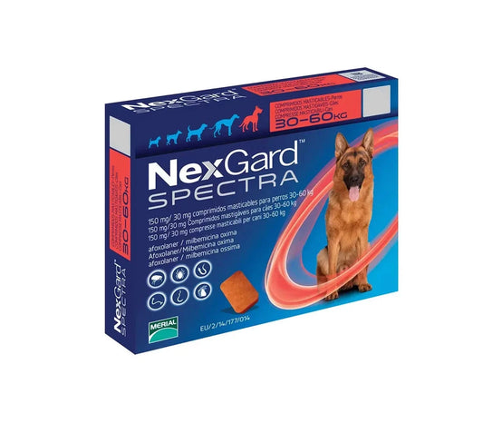 Nexgard Spectra Perros de 30 KG a 60 KG - Antipulgas y Desparasitante