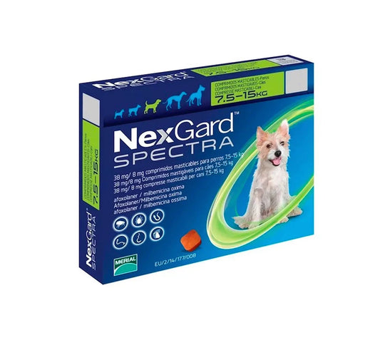 Nexgard Spectra para Perros de 7.5 KG a 15 KG