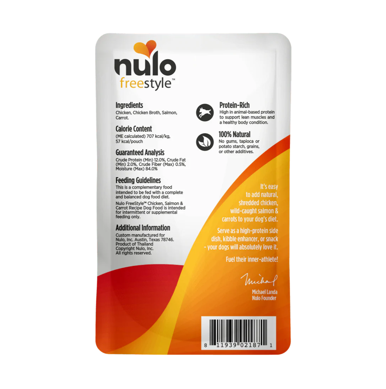 Nulo FreeStyle Pouch Chicken, Salmon and Carrot in Broth - Alimento Húmedo para Perros