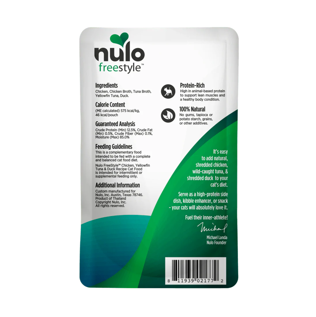 Nulo FreeStyle Pouch Chicken, Yellowfin Tuna and Duck in Broth - Alimento Húmedo para Gatos