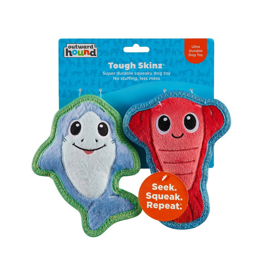 Outward Hound Tough Skinz Shark and Lobster - Juguetes para Perros