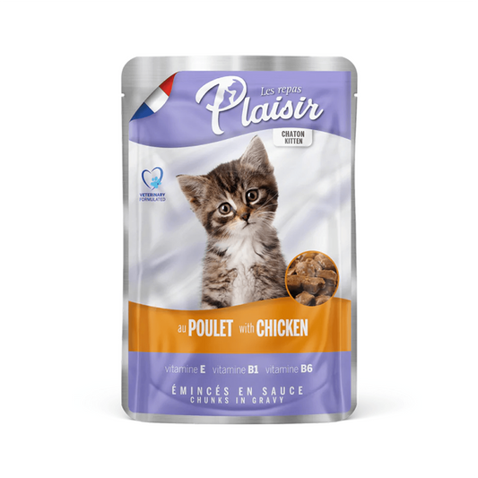 Plaisir Pouch Gatitos Trozos de Pollo en Salsa - Alimento para Gatos