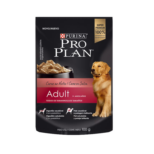 Pro Plan Pouch Adulto Carne - Alimento Húmedo para Perros