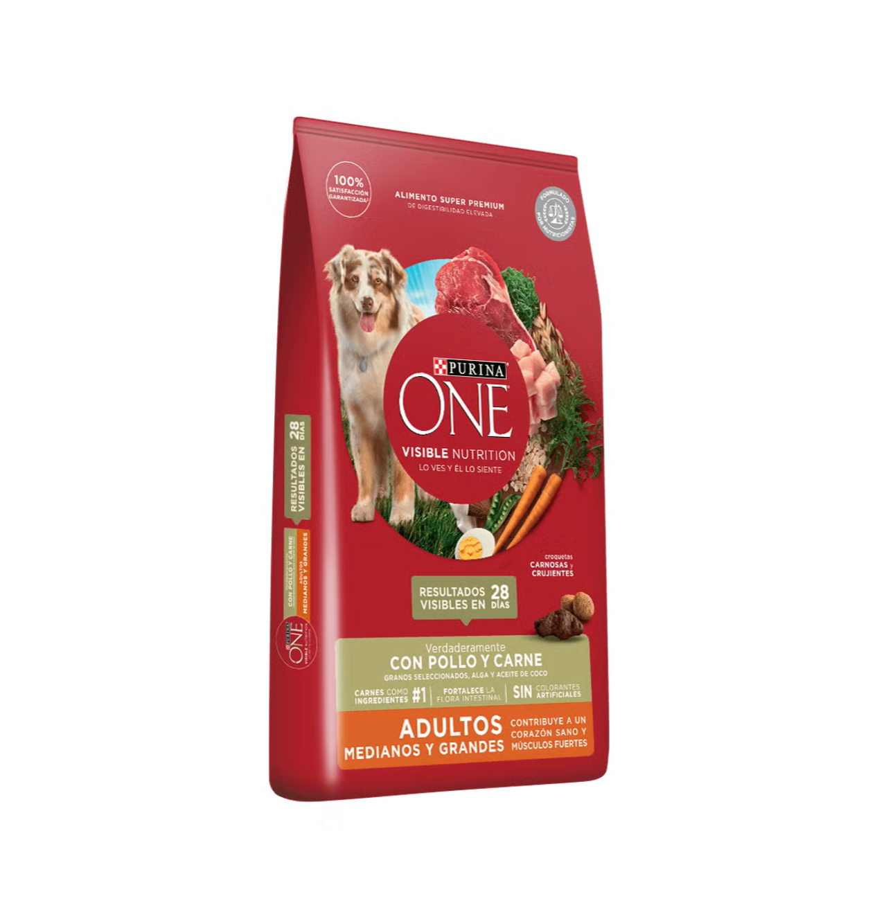 Purina One Adultos Medianos y Grandes Pollo y Carne - Alimento Perros