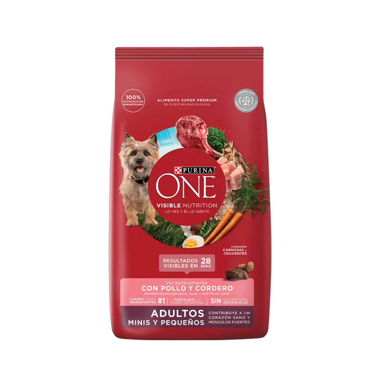 Purina One Adultos Minis y Pequeños Pollo y Cordero - Alimento Perros