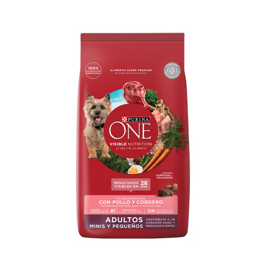 Purina One Adultos Minis y Pequeños Pollo y Cordero - Alimento Perros