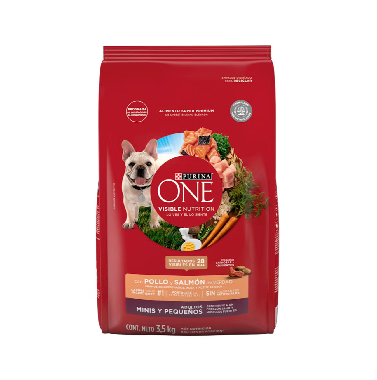 Purina One Adultos Minis y Pequeños Pollo y Salmón - Alimento Perros