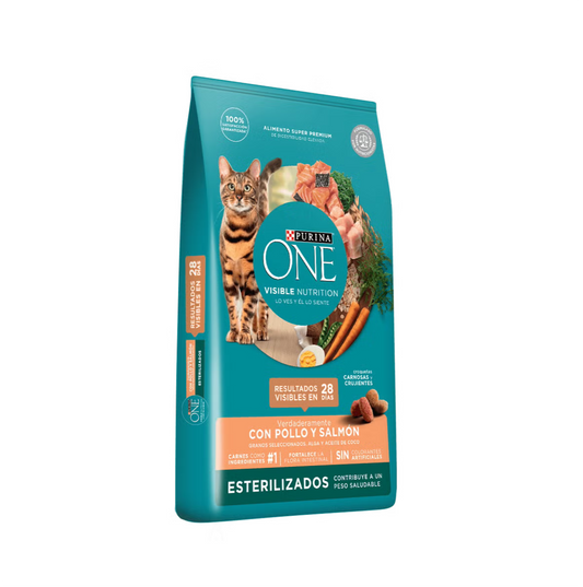 Purina One Gatos Esterilizados Pollo y Salmón - Alimento para Gatos