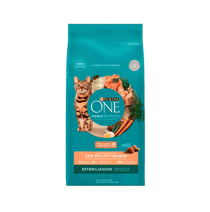 Purina One Gatos Esterilizados Pollo y Salmón - Alimento para Gatos