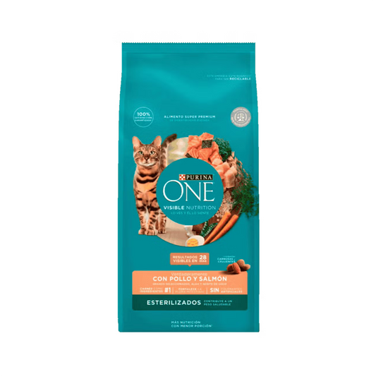 Purina One Gatos Esterilizados Pollo y Salmón - Alimento para Gatos