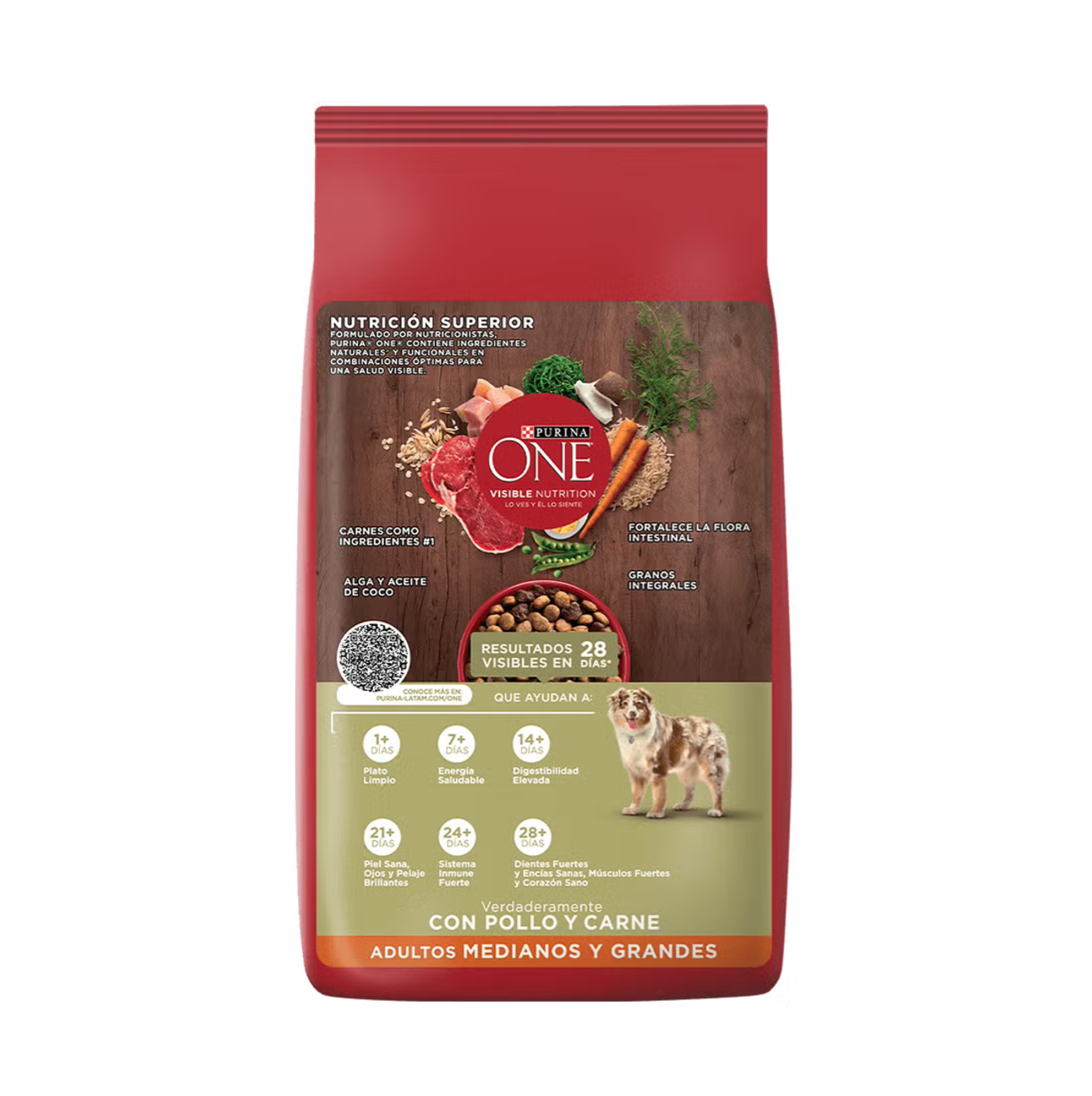 Purina One Adultos Medianos y Grandes Pollo y Carne - Alimento Perros