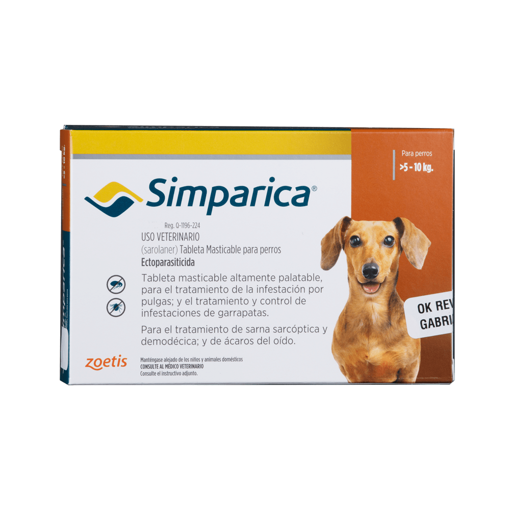 Simparica para Perros de 5 KG a 10 KG - Antipulgas para Perros