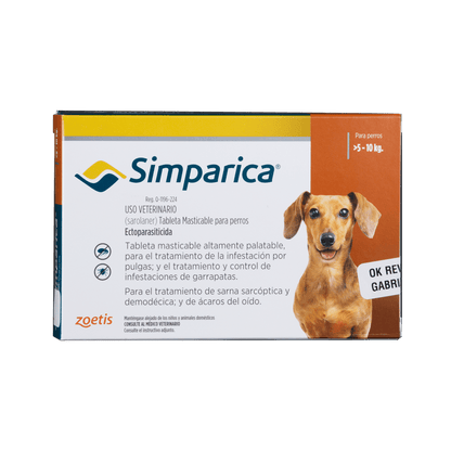 Simparica para Perros de 5 KG a 10 KG - Antipulgas para Perros