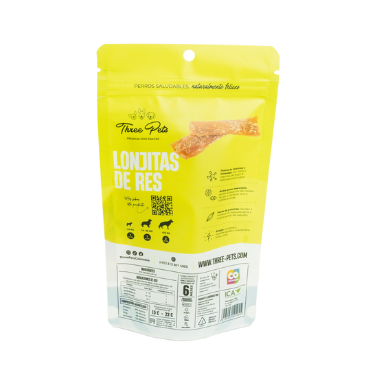 Three Pets Lonjitas de Res - Snacks para Perros