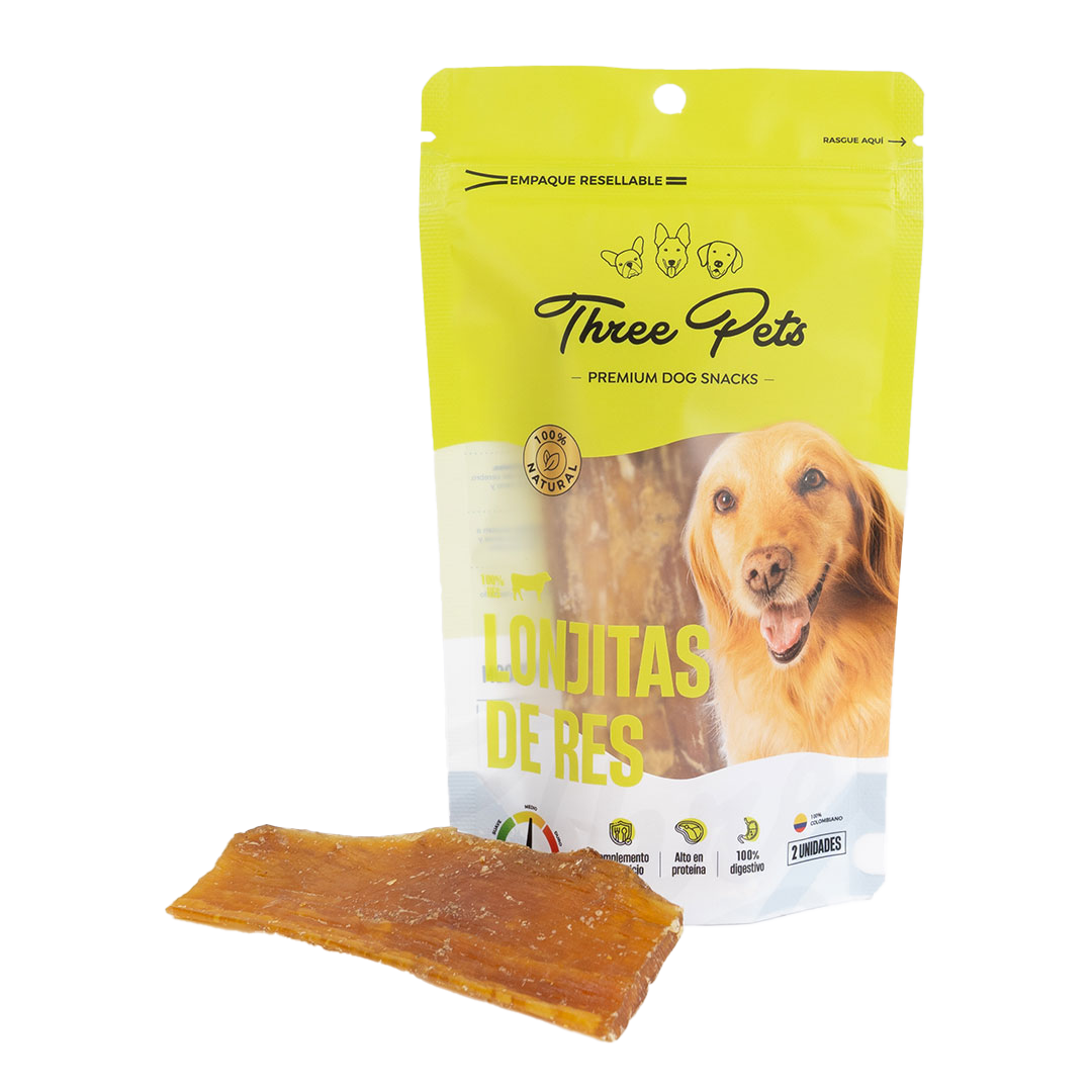 Three Pets Lonjitas de Res - Snacks para Perros