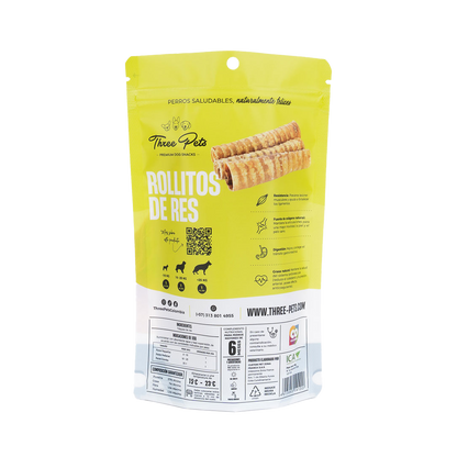 Three Pets Rollitos de Res - Snacks para Perros