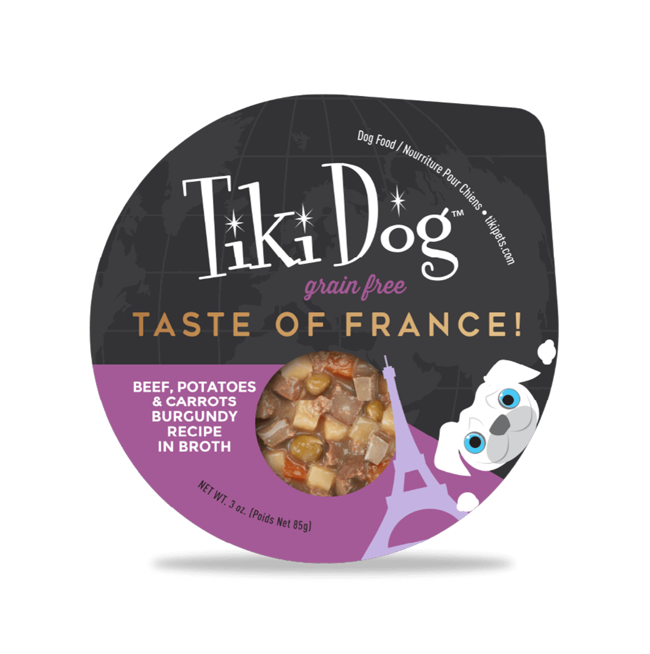 Tiki Dog Taste of France Beef, Potatoes and Carrots Burgundy Recipe - Alimento Húmedo para Perros
