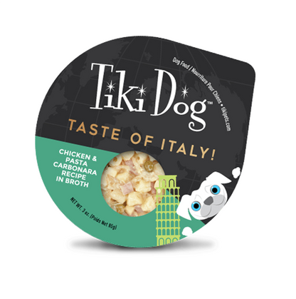Tiki Dog Taste of Italy Chicken and Pasta Carbonara Recipe - Alimento para Perros