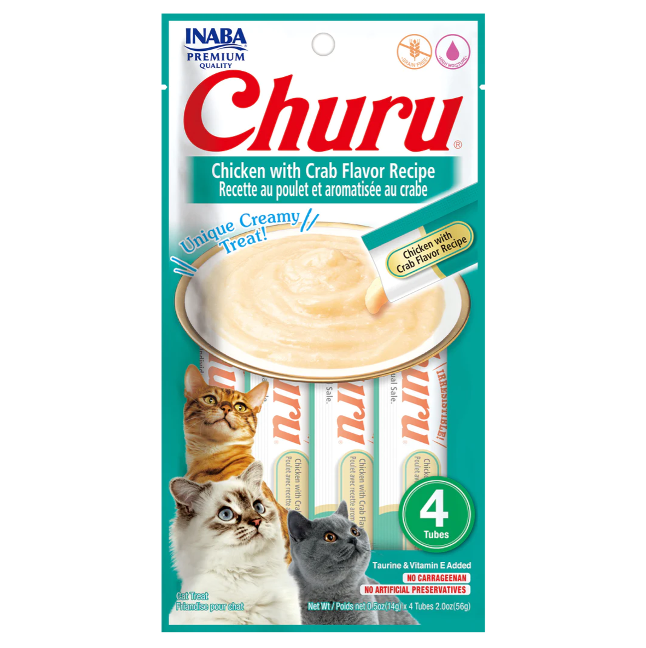 Churu Pollo y Cangrejo para Gatos (4 Unidades) - Snacks para Gatos
