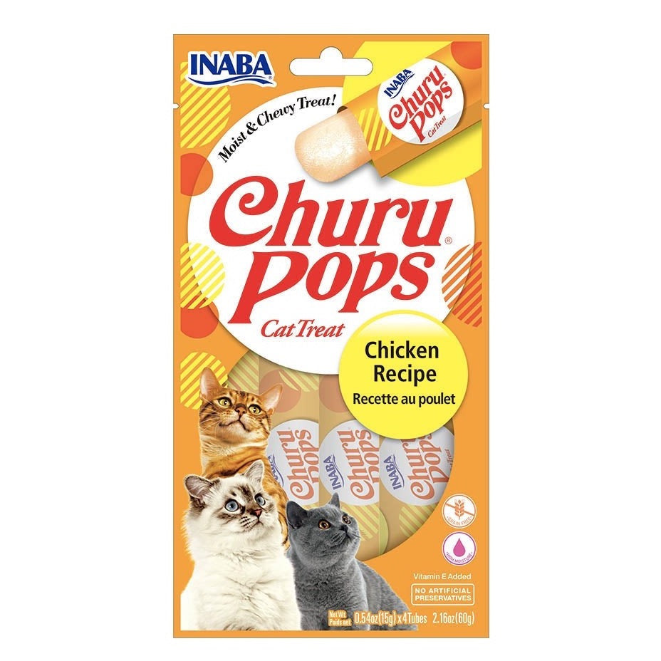 Churu Pops Pollo para Gatos (4 Unidades x 60 G) - Snacks para Gatos