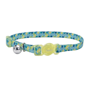 Coastal Fashion Adjustable Breakaway Collar Teal Scales - Collares para Gatos