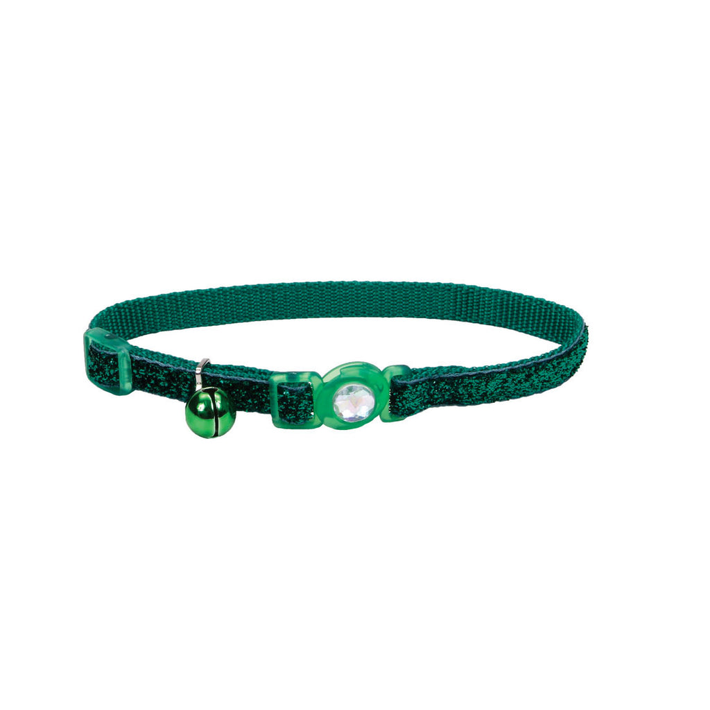 Coastal Adjustable Cat Collar with Glitter Green - Collares para Gatos