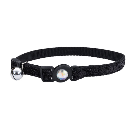 Coastal Adjustable Cat Collar with Glitter Black - Collares para Gatos