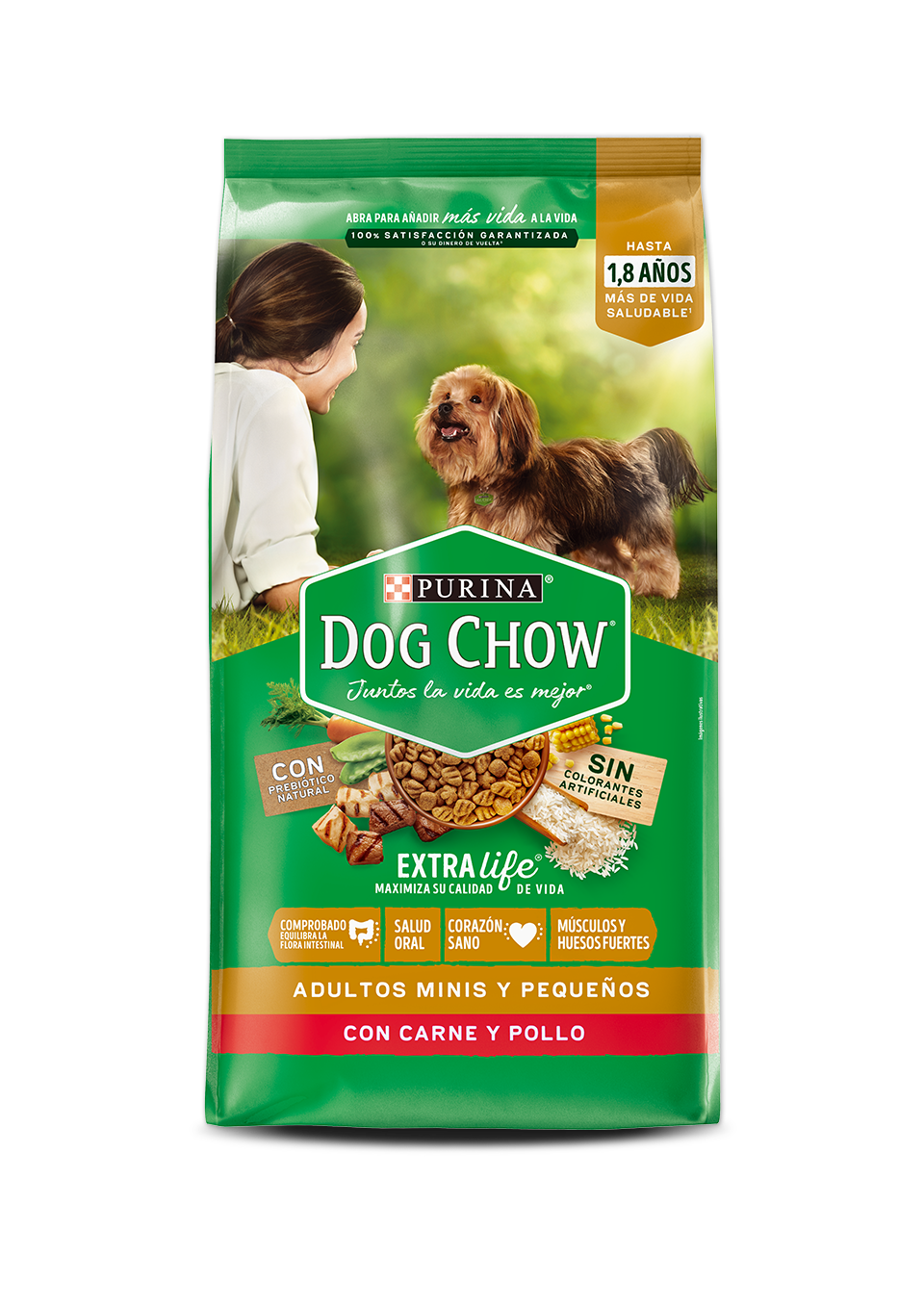 Dog Chow Adultos Mini y Pequeños Sin Colorantes - Comida para Perros
