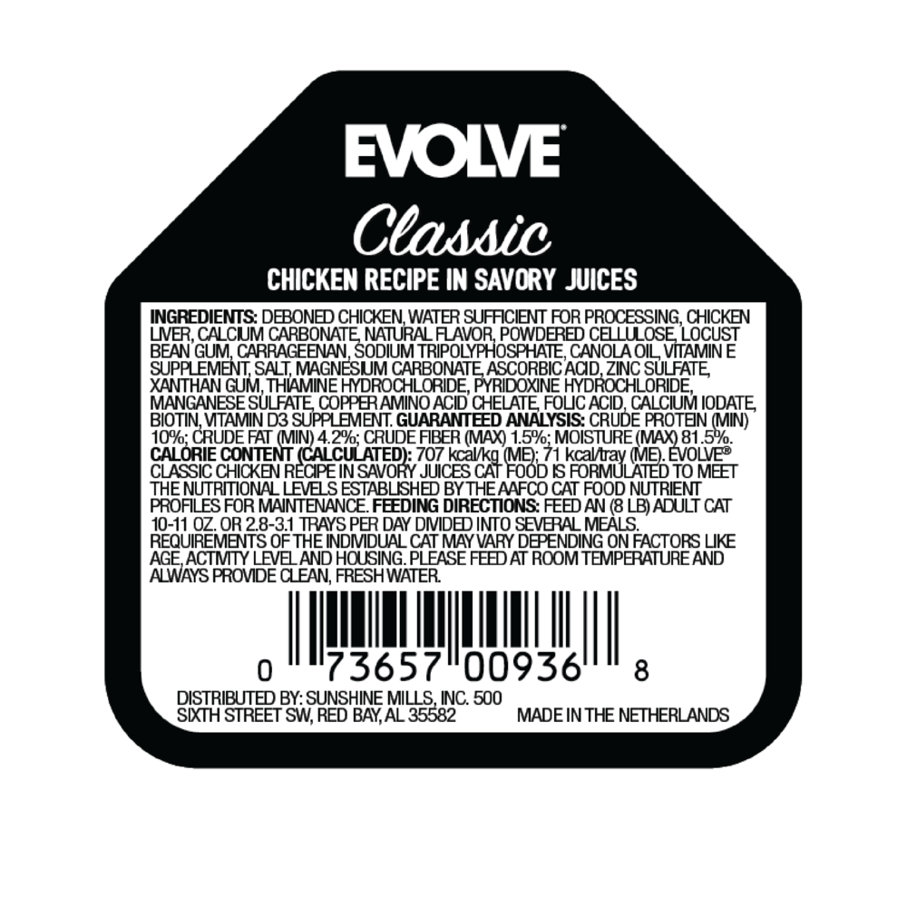 Evolve Cat Classic Crafted Meals Pollo - Alimento Húmedo para Gatos