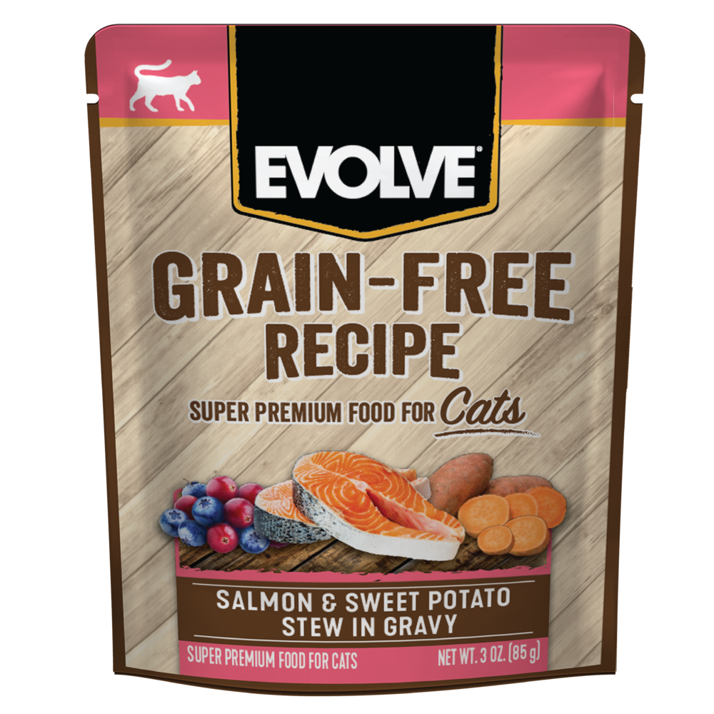 Evolve Cat Grain Free Pouch Salmón y Papa Dulce - Alimento Húmedo para Gatos