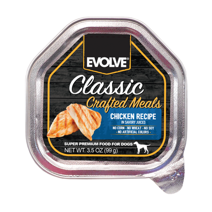 Evolve Classic Crafted Meals Pollo - Alimento Húmedo para Perros