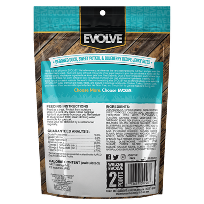 Evolve Grain Free Jerky Bites Pato - Snacks para Perros