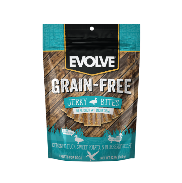 Evolve Grain Free Jerky Bites Pato - Snacks para Perros