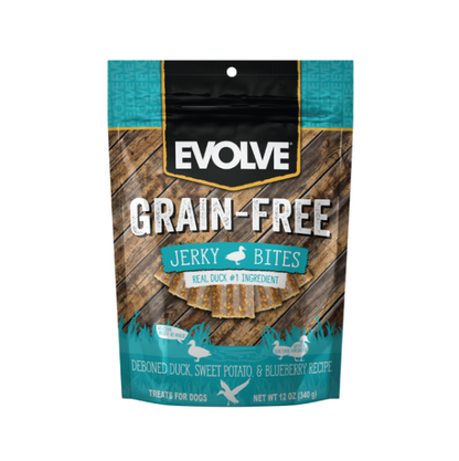 Evolve Grain Free Jerky Bites Pato - Snacks para Perros