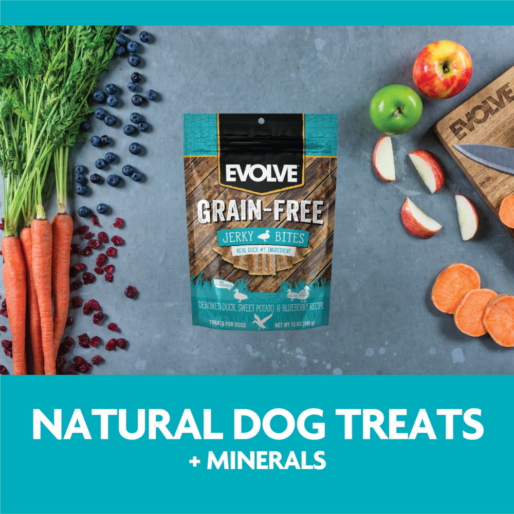 Evolve Grain Free Jerky Bites Pato - Snacks para Perros