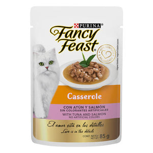Fancy Feast Pouch Casserole Atún y Salmón - Alimento Húmedo para Gatos