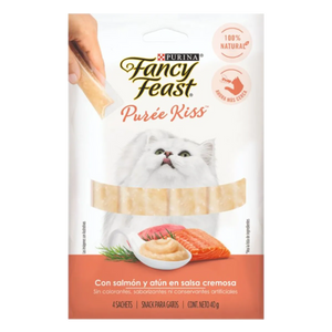 Fancy Feast Purée Kiss Atún y Salmón - Snacks para Gatos