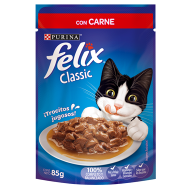 Felix Classic con Carne - Alimento Húmedo para Gatos