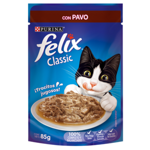 Felix Classic con Pavo - Alimento Húmedo para Gatos
